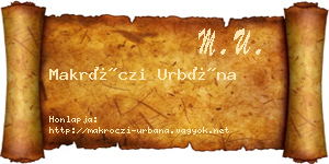 Makróczi Urbána névjegykártya